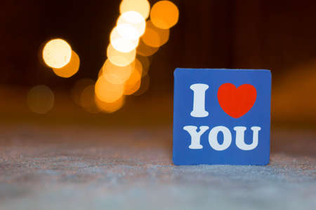 greeting card with an inscription I love you. Valentine's Day.の写真素材