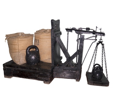  Scales for the goods of 19 centuries-is isolated on the whiteの写真素材