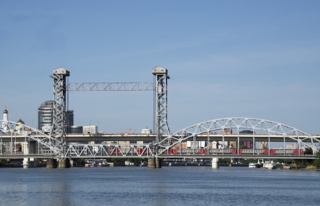 The train goes through a drawbridge.Rostov-on-Don