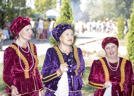 STAROCHERKASSKAYA, RUSSIA-AUGUST 25 - Cossack Choir Sings August 25, 2013 in Starocherkasskayaのeditorial素材