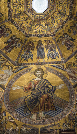 Ceiling painting of the Baptistery of San Giovanni. Florence. Italyのeditorial素材