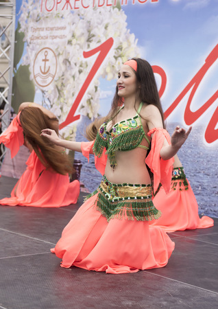 Rostov-on-Don, Russia- May 1, 2015:  Girls flashing dance on May 1のeditorial素材