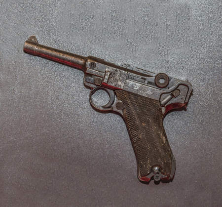 MOSCOW, RUSSIA- DECEMBER 16- Gun "Luger" system (Parabellum) at the Central Museum of the armed forces  on December 16; 2015 in Moscowのeditorial素材