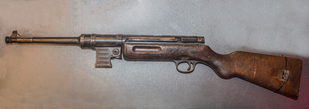 MOSCOW, RUSSIA- DECEMBER 16- 9-mm submachine gun MP-41 sample of 1941, Germany at the Central Museum...