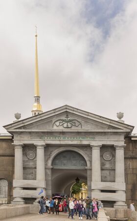 RUSSIA; SAINT-PETERSBURG- JULY 7 - Tourists visiting the Peter and Paul Fortress on July 7; 2015 in St. Petersburgのeditorial素材