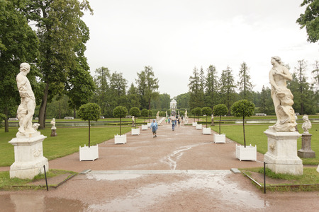 RUSSIA; SAINT-PETERSBURG- JULY 10- Tsarskoye Selo in the rain on July 10; 2015 in St. Petersburgのeditorial素材