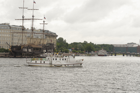 RUSSIA; SAINT-PETERSBURG- JULY 7- View of the Neva from the Troitsky Bridge on July 7; 2015 in St. Petersburgのeditorial素材