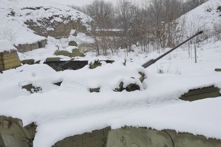 Wounded Russian tankの写真素材