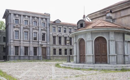 The streets of the abandoned uninhabitable cityの写真素材