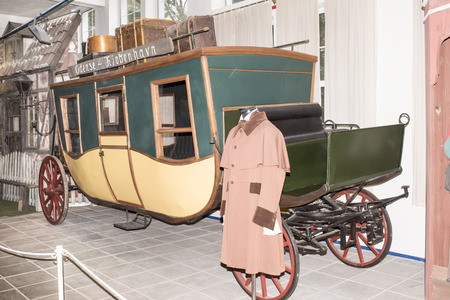 Moscow, Russia -September 04,2016: Passenger carriage; 19th century in "Mosfilm" Museumのeditorial素材