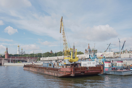 Moscow. Construction on the waterfront Moskvoretskayaのeditorial素材