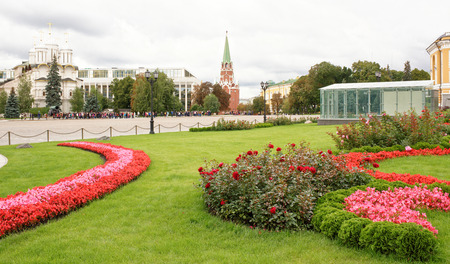 Moscow, Russia -September 09,2016: Kremlin.The area on the site of the 14th Corps of the Kremlin Presidential Palace.Tourists visiting the sightsのeditorial素材