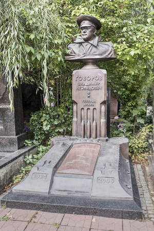 Moscow, Russia -September 10,2016: Novodevichye Cemetery. Grave to General Army Govorovのeditorial素材