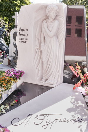 Moscow, Russia -September 10,2016: Novodevichy Cemetery. Grave actress Lyudmila Gurchenkoのeditorial素材