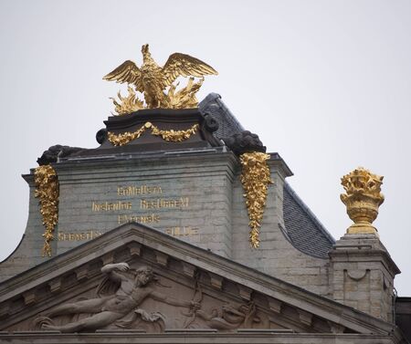 Brussels, Belgium-December 31,2016: Around the Grand Place are located former guild house. Each of them has a unique shapeのeditorial素材