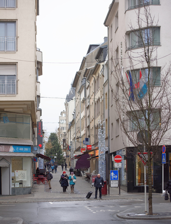 Grand Duchy of Luxembourg, Luxembourg- January 03,2017: Citizens go on his own business outsideのeditorial素材