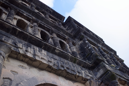 Trier,Germany- January 03, 2017: Porta Nigra (Black Gate) - the biggest and most well-preserved ancient gates worldwideのeditorial素材
