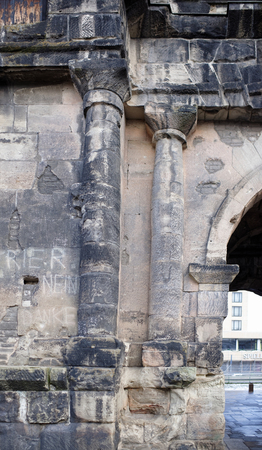 Trier,Germany- January 03, 2017: Porta Nigra (Black Gate) - the biggest and most well-preserved ancient gates worldwideのeditorial素材