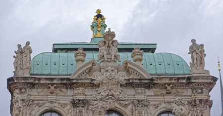 Dresden,Germany-January 4,2017:Zwinger-palace and park complex of four buildings.The beginning was laid in 1709のeditorial素材