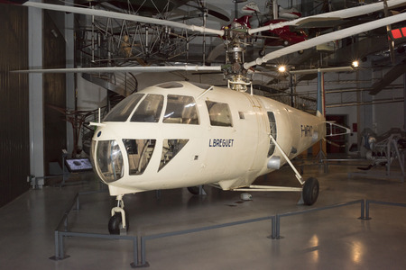 Le Bourget; Paris; France- May 04; 2017: Helicopter Breguet G 111 (1948) in the Museum of...