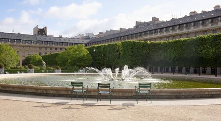 Paris,France- April 30, 2017: Garden of the Palais Royalのeditorial素材