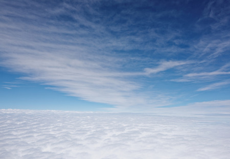 Paris; France-May 07; 2017: Paris Charles de Gaulle Airport.View from the plane to the clouds over the suburb of Goossenville のeditorial素材