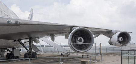  Le Bourget, Paris, France- May 04,2017: Aircraft Boeing 747 in the Museum of Astronautics and...