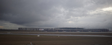 Paris; France-December 28; 2016: Paris Charles de Gaulle Airport.View from aircraft のeditorial素材