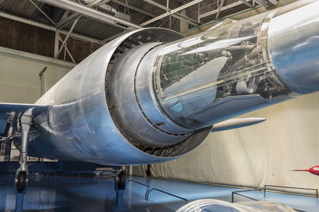Le Bourget, Paris, France- May 04,2017: Leduc 022- single fighter-interceptor (1956 )in the Museum of Astronautics and Aviation Le Bourgetのeditorial素材