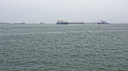 Singapore, Singapore- August 07, 2018: View of the Singapore Straits