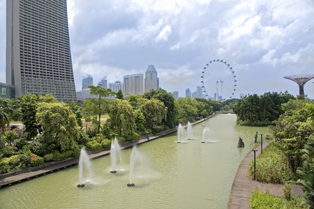 Singapore, Singapore- August 07, 2018: View of Dragonfly Lakeのeditorial素材