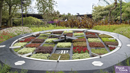 Singapore, Singapore- August 08, 2018: Floral Clock