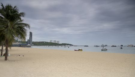 Pattaya, Thailand , September 8, 2019: View of Pattaya Beach. People relax on the beach.のeditorial素材