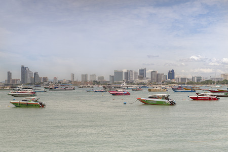 Pattaya, Thailand , September 9, 2019: View of the Gulf of Siam and the city.のeditorial素材