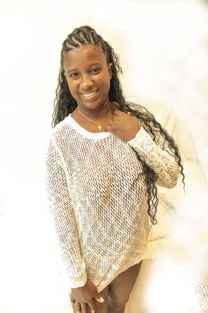 Beautiful girl is photographed. Rio de Janeiro, March 2020の写真素材