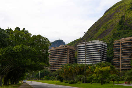 Rio de Janeiro, Brasil-  February 27, 2020: Rodrigo de Freitas Lagoon. Avenue Epitacio Pessoa