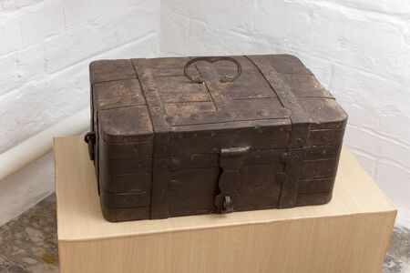Safe (iron chest) from the Cossack house, 19th centuryの写真素材