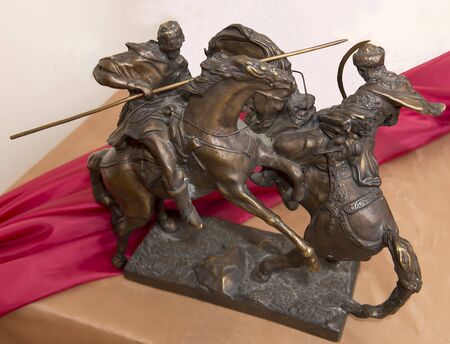 Sculpture "Duel". Bronze, castingの写真素材