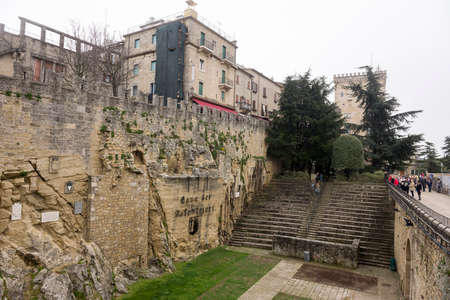SANMARINO,ITALY-APRIL 05-Tourists visiting Cava San Marino Balestrieriのeditorial素材