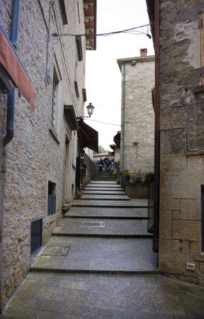SANMARINO,ITALY-APRIL 05-Tourists visiting the attractions of the country on April 05,2014 in SanMarinoのeditorial素材