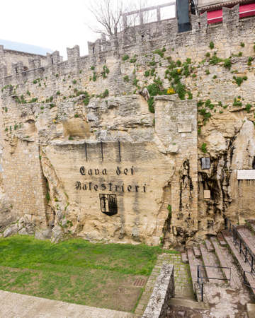 San Marino- April 05, 2014: Cava San Marino Balestrieriのeditorial素材