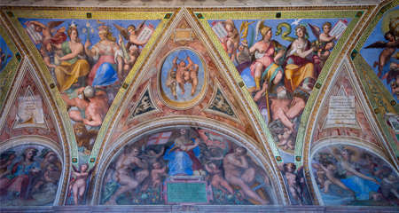 VATICAN,ITALY-APRIL 04- Ancient frescoes on April 04,2014 in Vaticanのeditorial素材