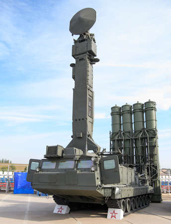 Rostov-on-Don, Russia - August 28, 2020: Launcher S-300V4 at a military training groundのeditorial素材