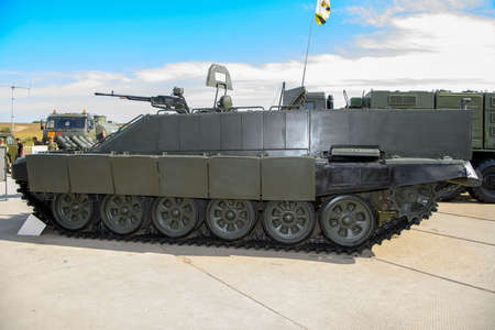 Rostov-on-Don, Russia - August 28, 2020: BMT-O flamethrower fighting vehicle at a military training...