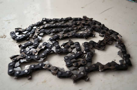 old used soviet chainsaw chain