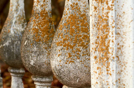 Old concrete fence from the times of the ussr close up