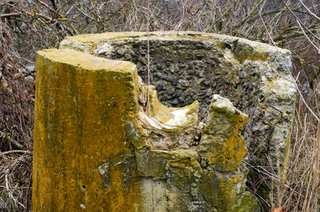 Photo of destroyed concrete cylinder