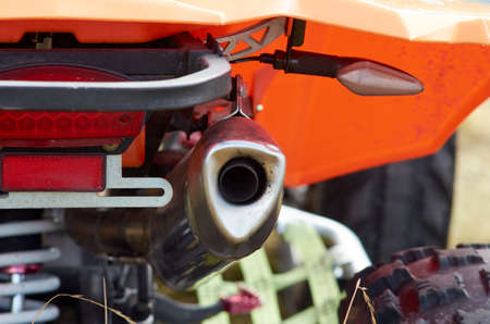Exhaust pipe of a ATV close upの写真素材