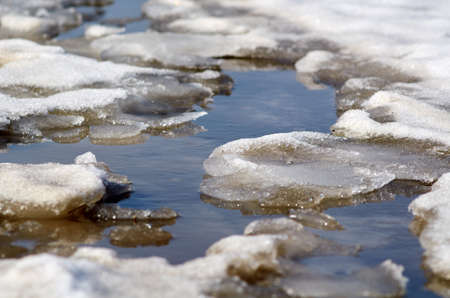 Melting snow and a trickle in spring. March