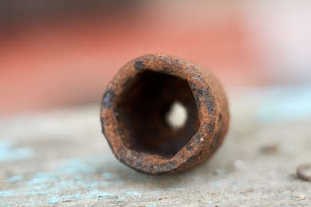 Photo of rusty socket wrench head close upの写真素材